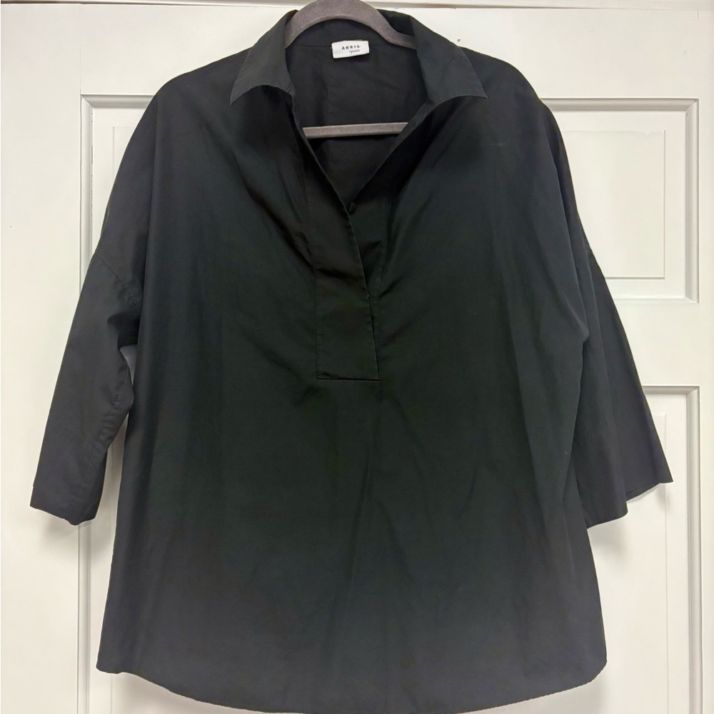 Akris Punto Black Blouse Tunic - Size XL (14)